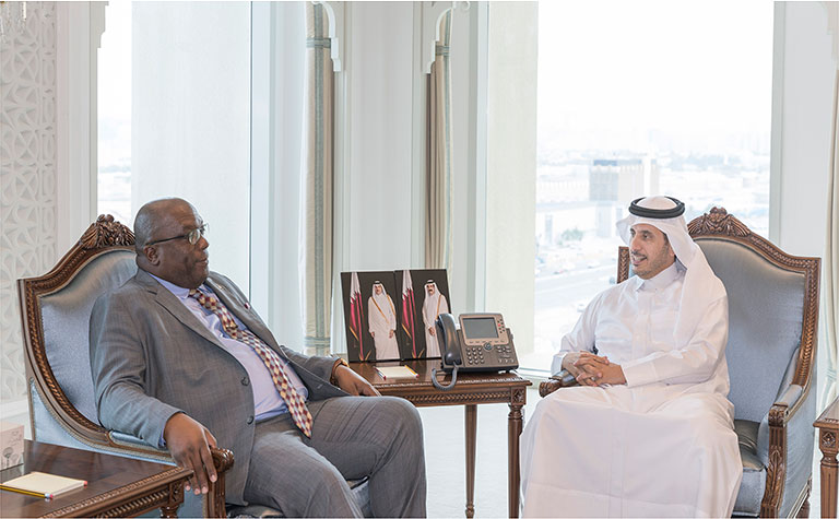 PM Harris and PM Bin  Khalifa-Al-Thani