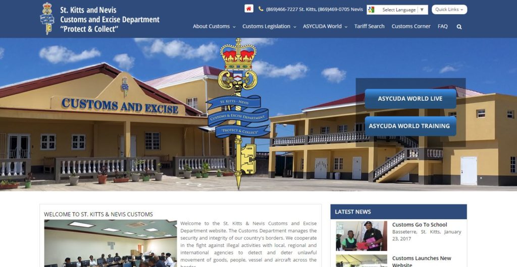 CUSTOMS AND EXCISE DEPARTMENT LAUNCHES NEW WEBSITE