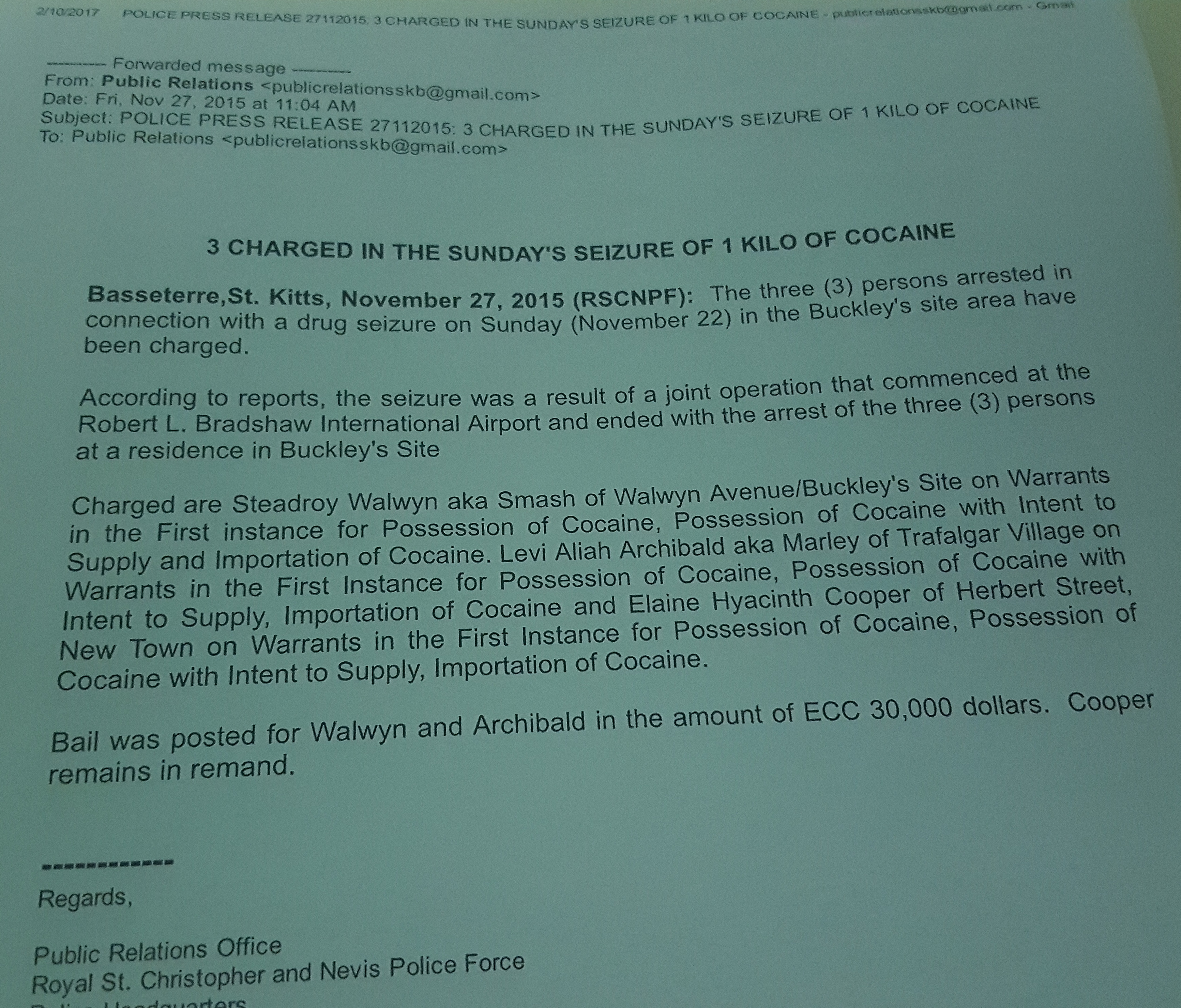 Initial Press Release