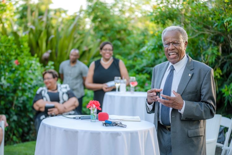 CHANCELLOR OF THE UNIVERSITY OF THE WEST INDIES BIDS ADIEU IN THE LUSH GARDENS OF SANDALS