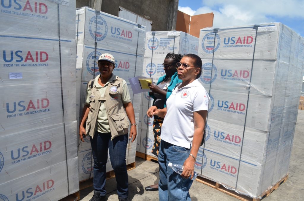 RELIEF SUPPLIES DONATED TO SKN BY USAID/OFDA