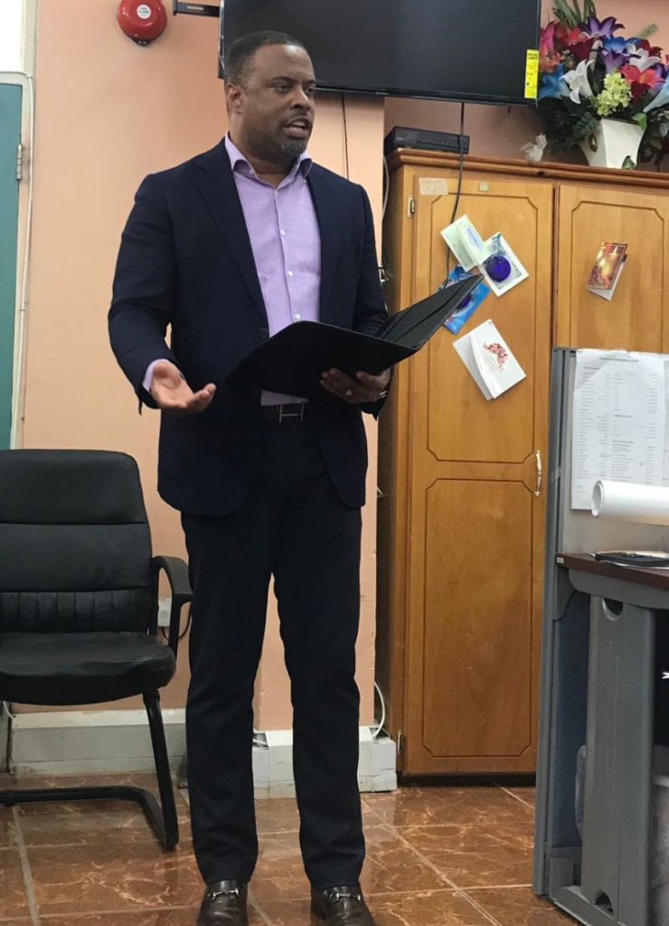 Minister Brantley Meets with staff at the Ministry of Foreign Affairs