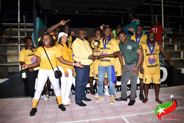 PRIME MINISTER HARRIS CELEBRATES WITH THE INNER CITY CONQUERORS – THE 2019 PREMIER DIVISION BASKETBALL CHAMPIONS