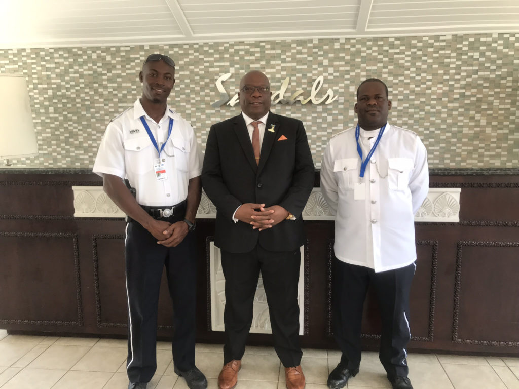 PM HARRIS CONGRATULATES CONSTABLES GRIFFIN AND MICKLE FOR REPRESENTING ST. KITTS-NEVIS AND ITS POLICE FORCE VERY WELL AT CARICOM MEETING