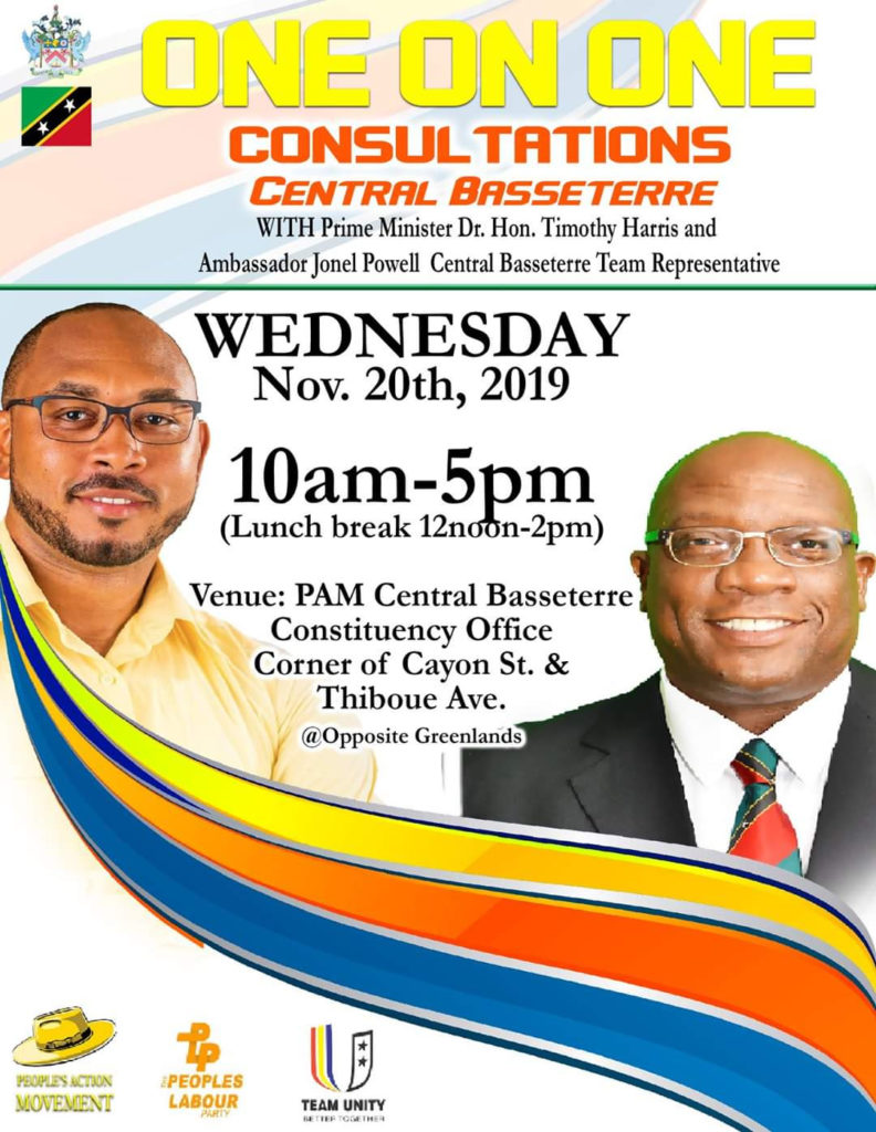 PRIME MINISTER HARRIS AND AMBASSADOR JONEL POWELL TO MEET WITH RESIDENTS THIS WEDNESDAY