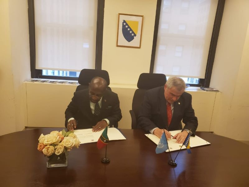 St. Kitts and Nevis establishes diplomatic relations with Bosnia and Herzegovina