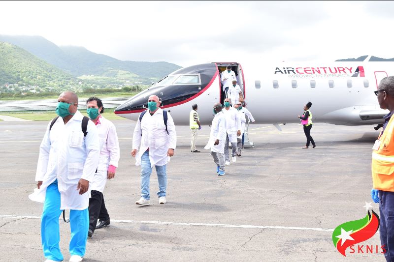 GOVERNMENT WELCOMES 34 MEMBER MEDICAL BRIGADE FROM CUBA TO ASSIST ST. KITTS AND NEVIS IN COVID-19 PANDEMIC RESPONSE
