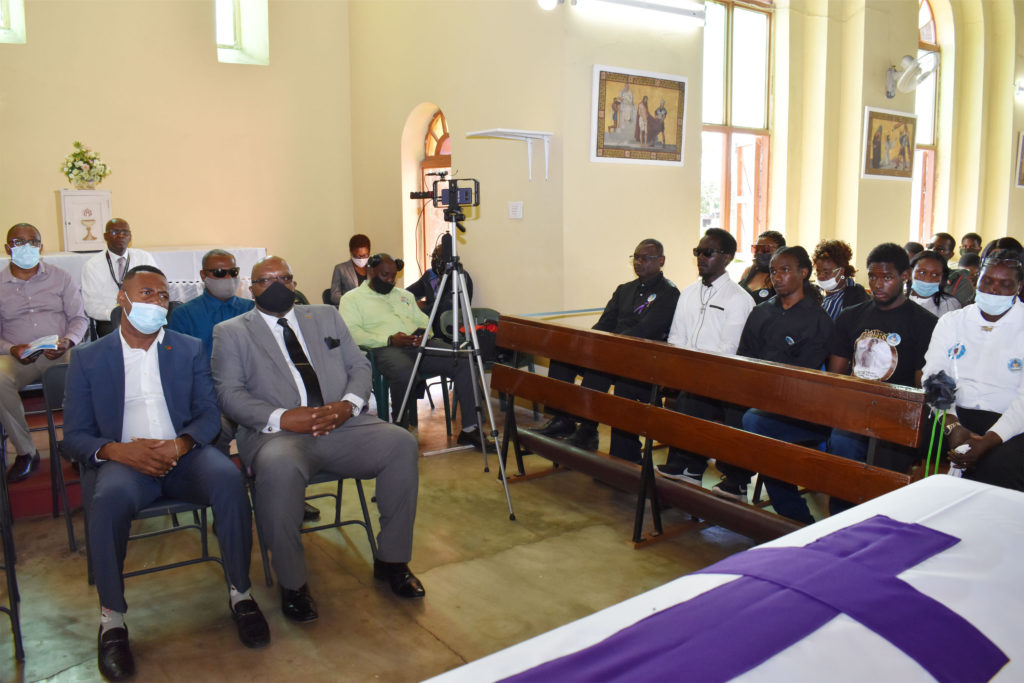 PM Harris at thanksgiving service for the life of Defence Force Cadet Keyon Richards