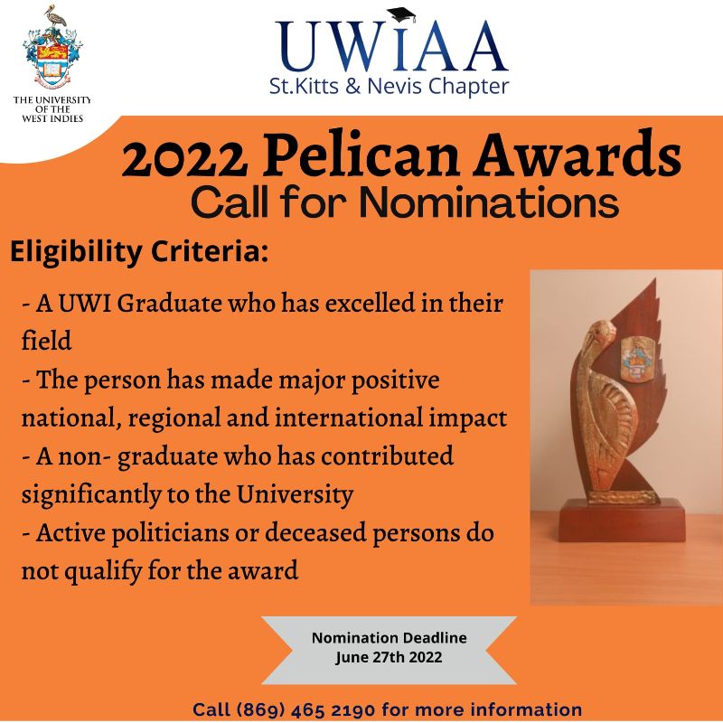 Nominations Open for 2022 UWI Pelican Award