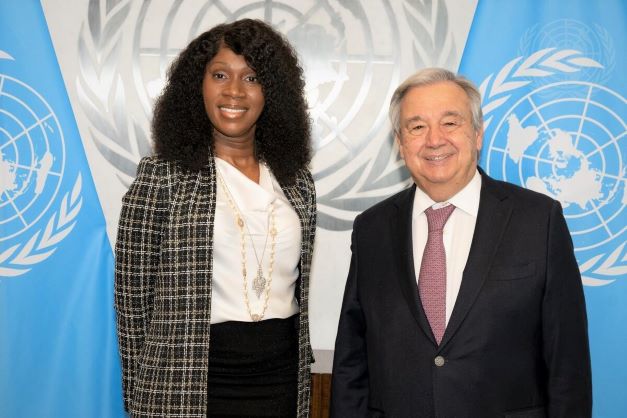 HER EXCELLENCY DOCKERY PRESENTS CREDENTIALS TO UN SECRETARY-GENERAL ANTONIO GUTERRES 