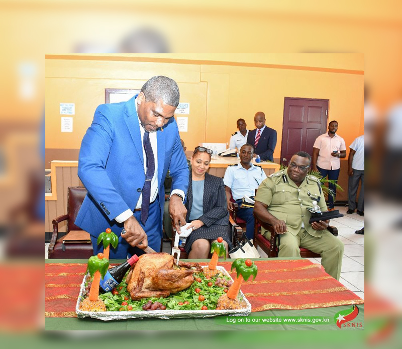 PM DR. DREW JOINS DEFENCE FORCE SOLDIERS FOR THEIR ANNUAL CHRISTMAS LUNCHEON AND THANKS THEM FOR THEIR DEDICATED SERVICE