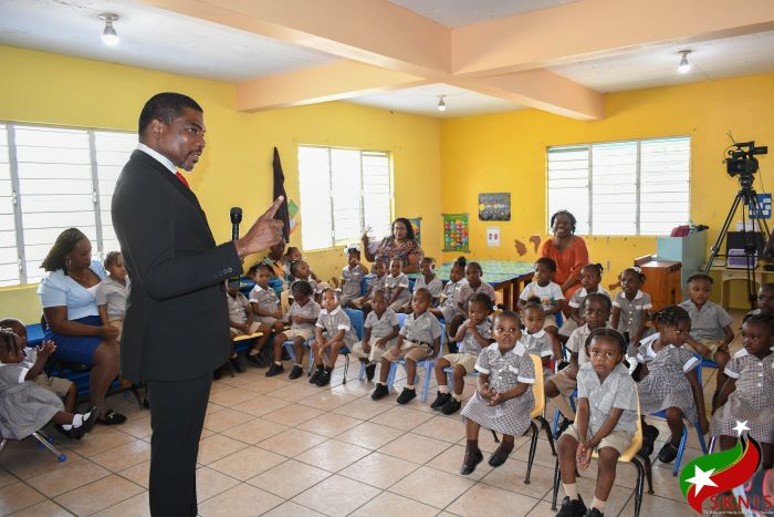 PRIME MINISTER DR. DREW FULFILS PROMISE BY DONATING MUCH NEEDED EQUIPMENT TO THE LOUISA GRANT PRE-SCHOOL