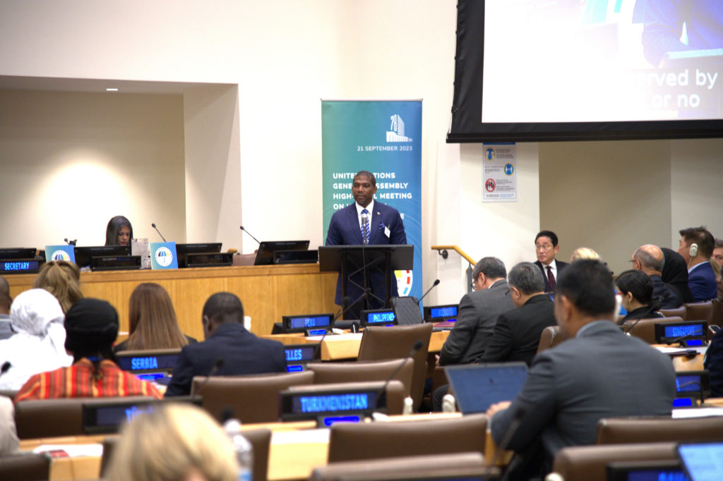 Prime Minister of Saint Kitts and Nevis, Hon. Dr. Terrance Drew, Champions Universal Health Coverage at High-Level Meeting