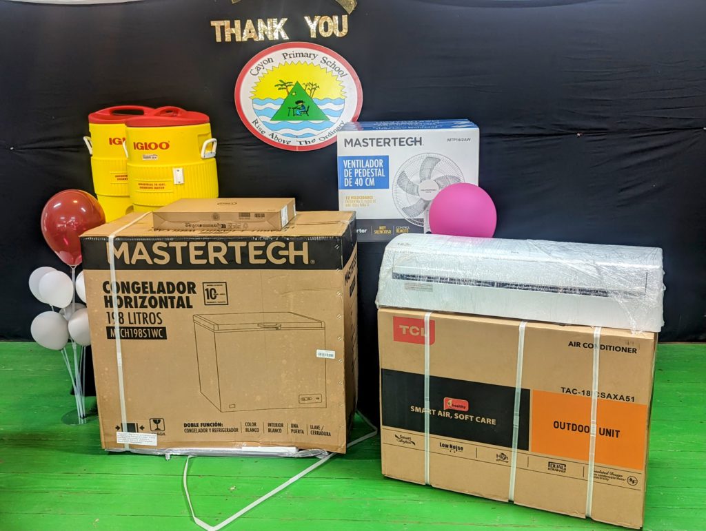 PRIME MINISTER DR. DREW PROVIDES ESSENTIAL APPLIANCES TO THE CAYON PRIMARY SCHOOL